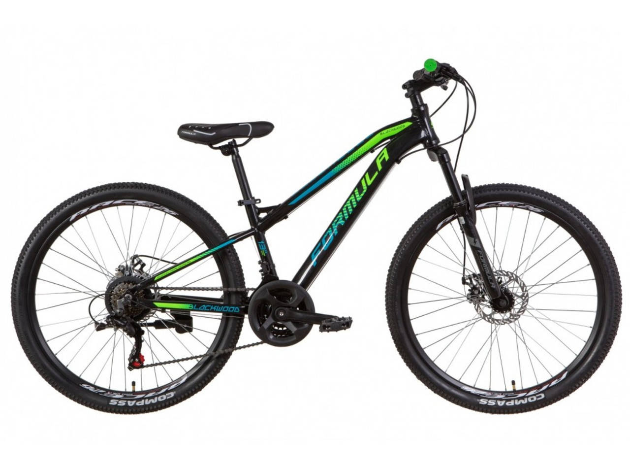 

Горный велосипед Formula Blackwood 26" алюминиевая рама 13" AM DD, Shimano, черно-зеленый, Черный