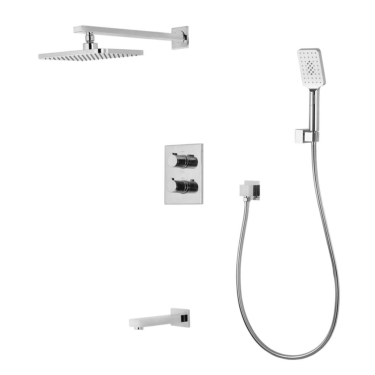 

Душевая система скрытого монтажа с термостатом Imprese Centrum VR-51400, Хром