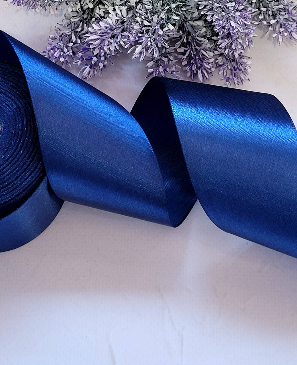 

Стрічка атлас 5см сапфір