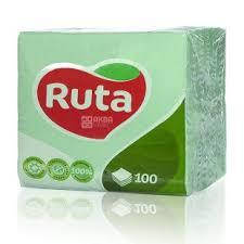 

Серветки"Ruta" 24*24 1-шар 100шт.зелені, Белый