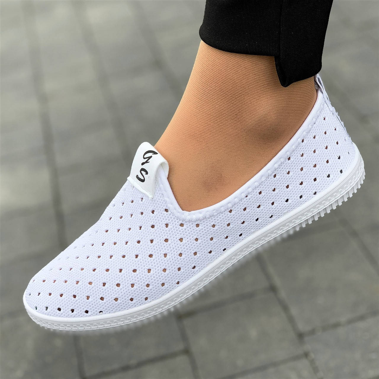 

Мокасины женские летние сетка белые ( код 5125 ) 40