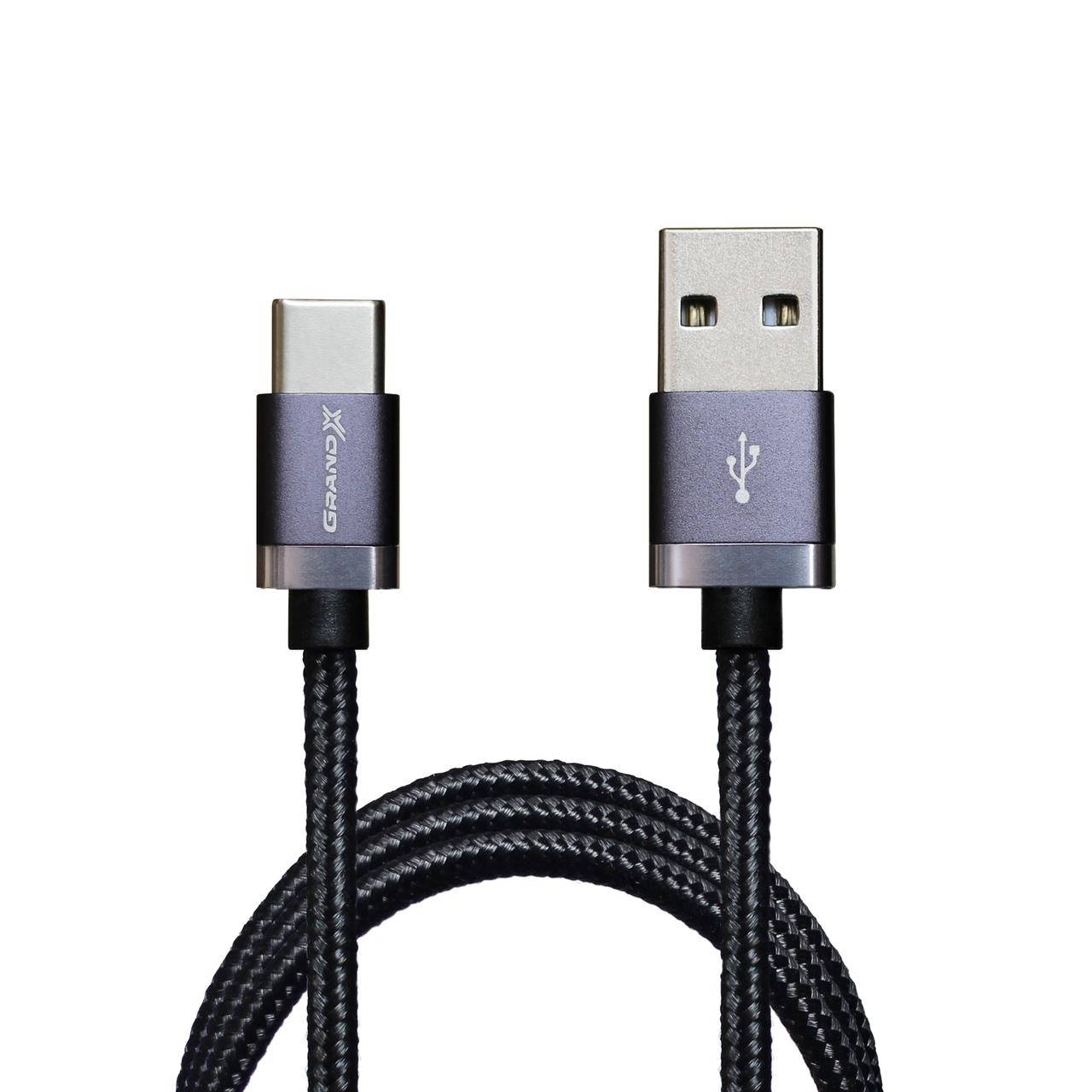 

Кабель Grand-X USB-Type C FC-07 3A, 1m, Black дод.захист - обплетення. Упаковка-гіфтбокс з вікном, Черный