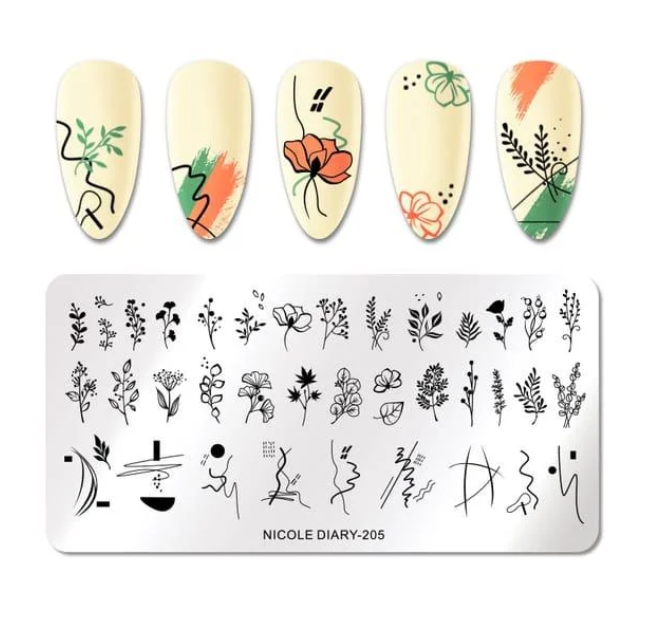 

Пластина для стемпинга Николь веточки, растения, цветы №205