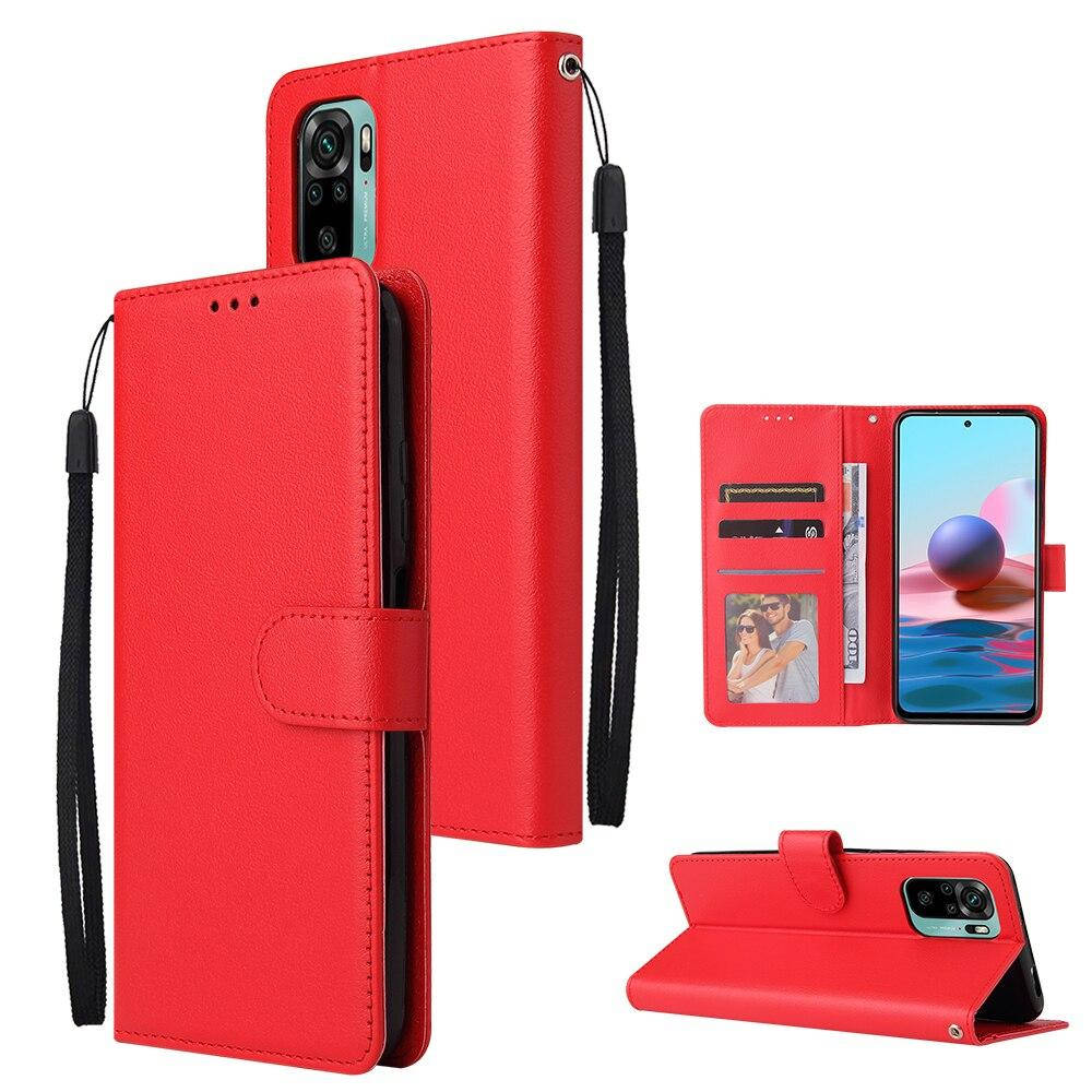 

Чехол книжка для Xiaomi Redmi Note 10 Pro Красный магнит ремешок