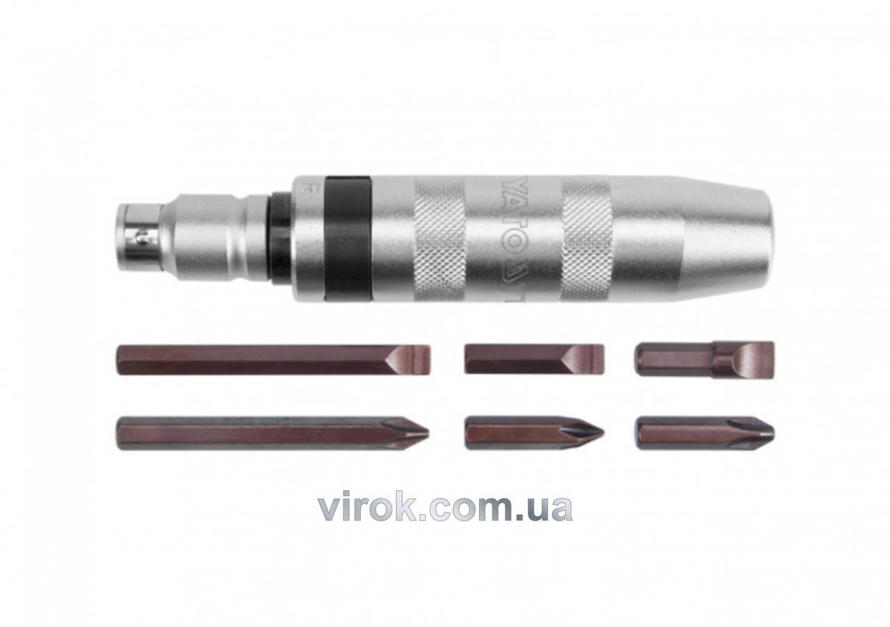 

Отвертка-держатель ударная YATO с насадками 5/16" и 1/2" 6 шт YT-2801