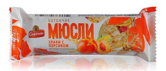 

Батончик Спартак Мюсли злаки с персиком 35 г