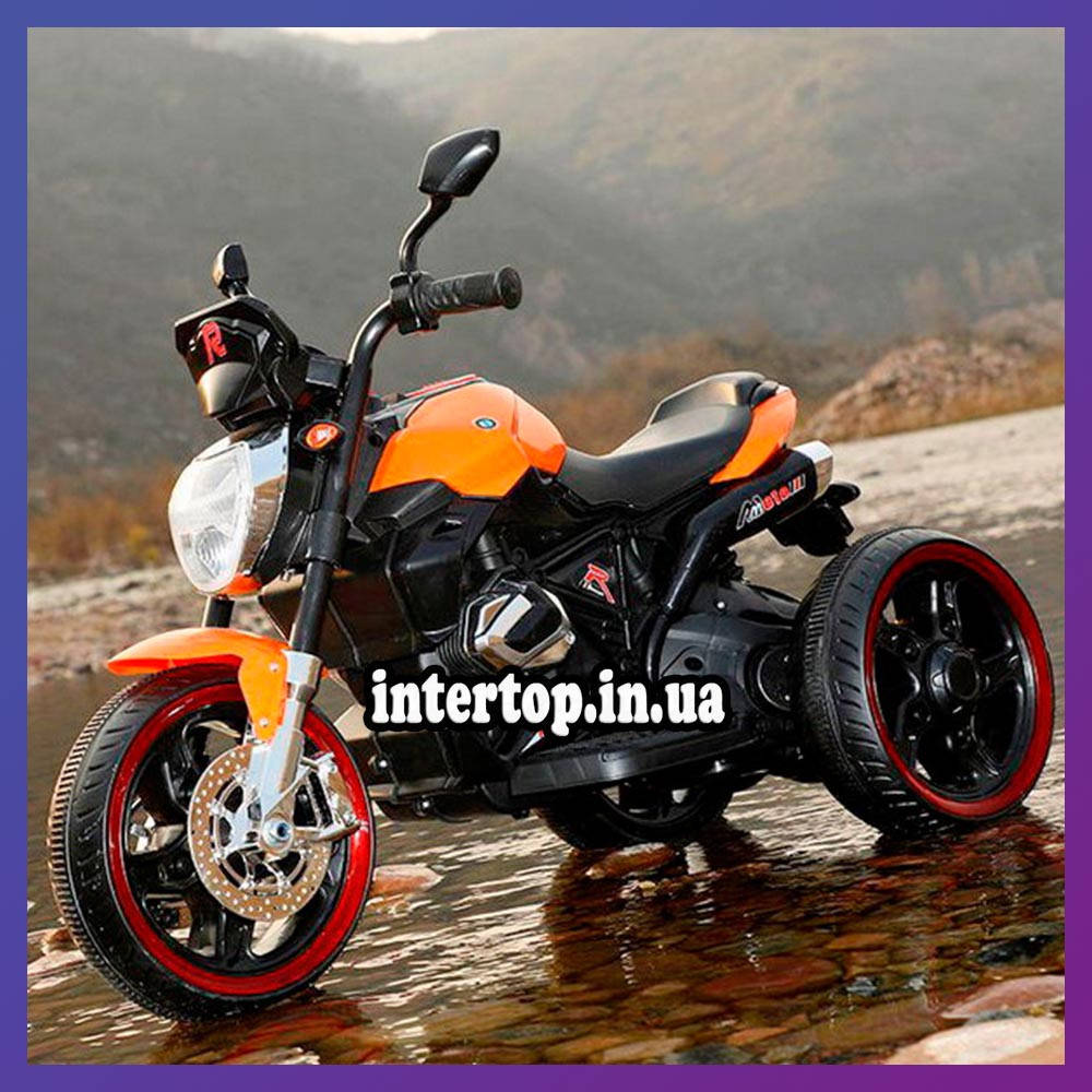 

Детский электро мотоцикл трехколесный на аккумуляторе BMW М 4534 для детей 3-8 лет оранжевый