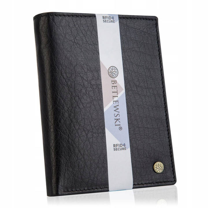 

Мужской кожаный кошелек Betlewski с RFID ,, (BPM-BH-575) - черный
