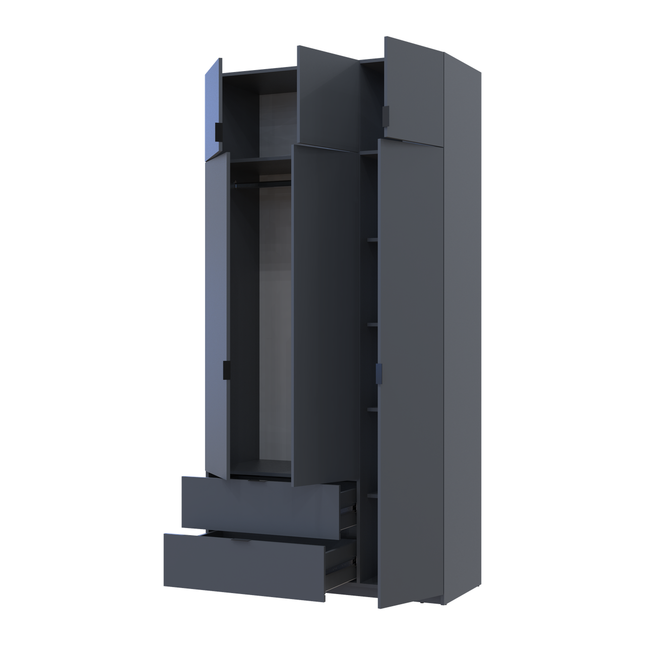 Розпашна Шафа для одягу Doros Лукас Графит 3ДСП 120х50х240 (80737797) 6
