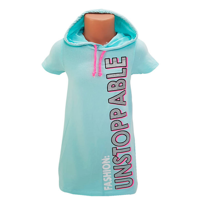 

Платье летнее для девочки 116-134 (6-9л.) 17812, с капюшоном, Разные цвета