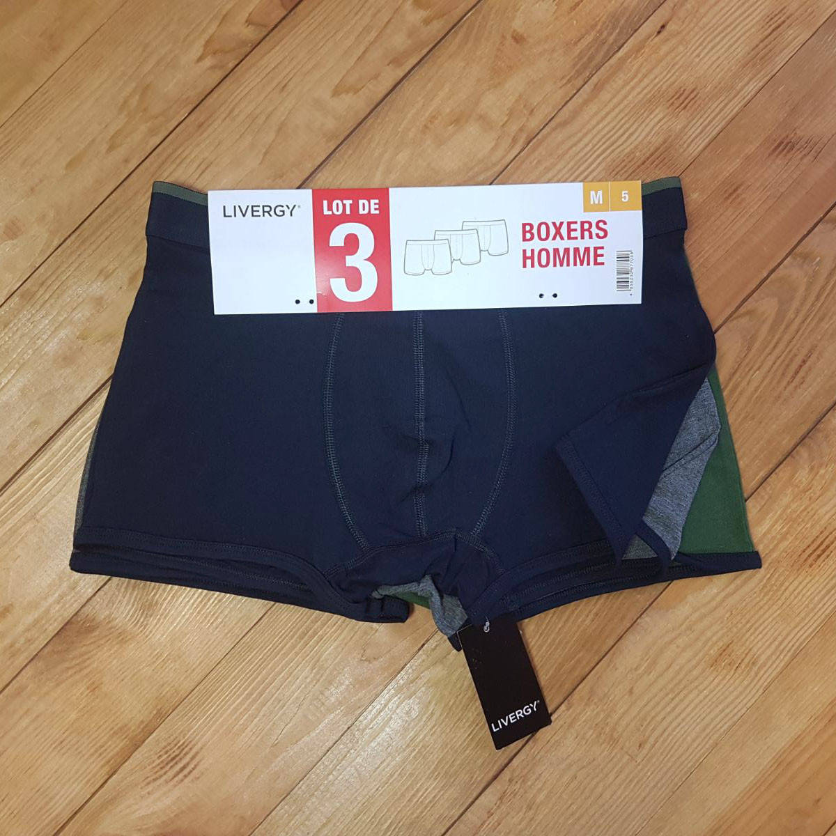 

Набор мужских трусов 3 штуки, размер M (синий, серый, зеленый), Разные цвета
