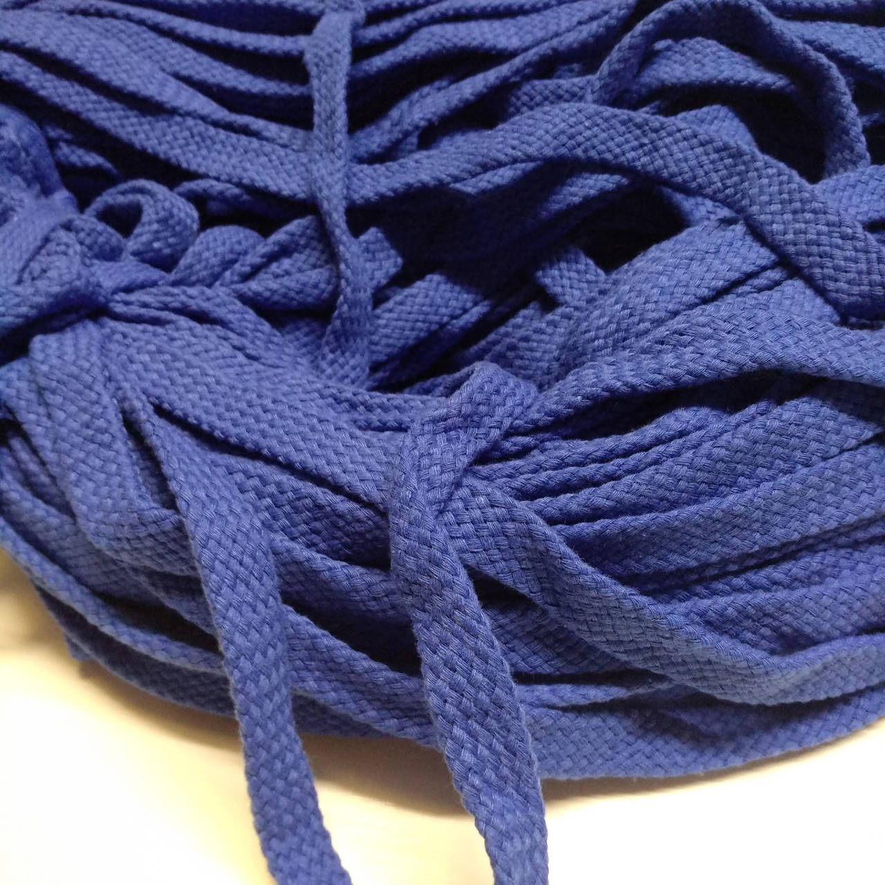 

Шнур текстильный плоский, василёк, 16мм.