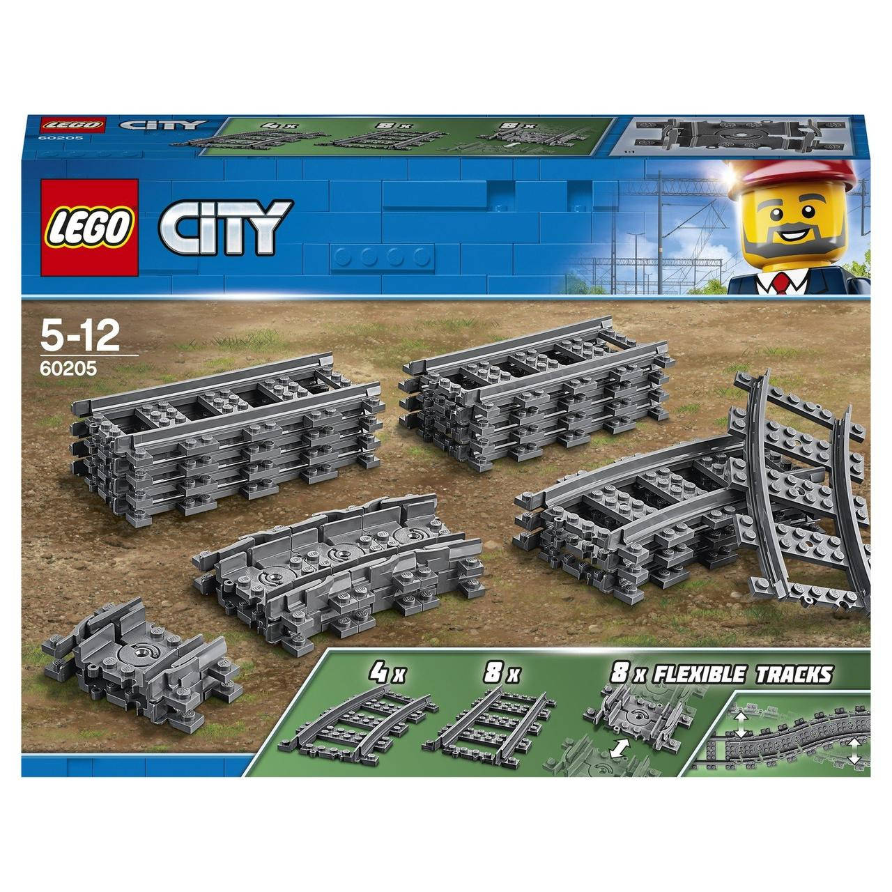 

Конструктор LEGO City Рейки 20 деталей 60205, Серый