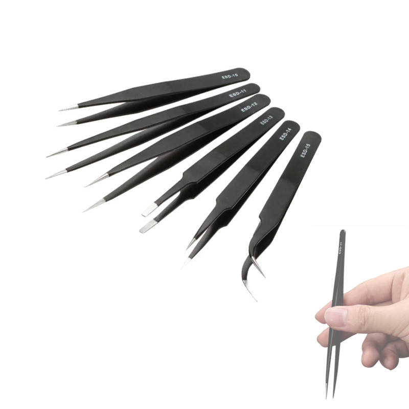 

6шт. Антистатические пинцеты ESD10-15 антимагнитные набор