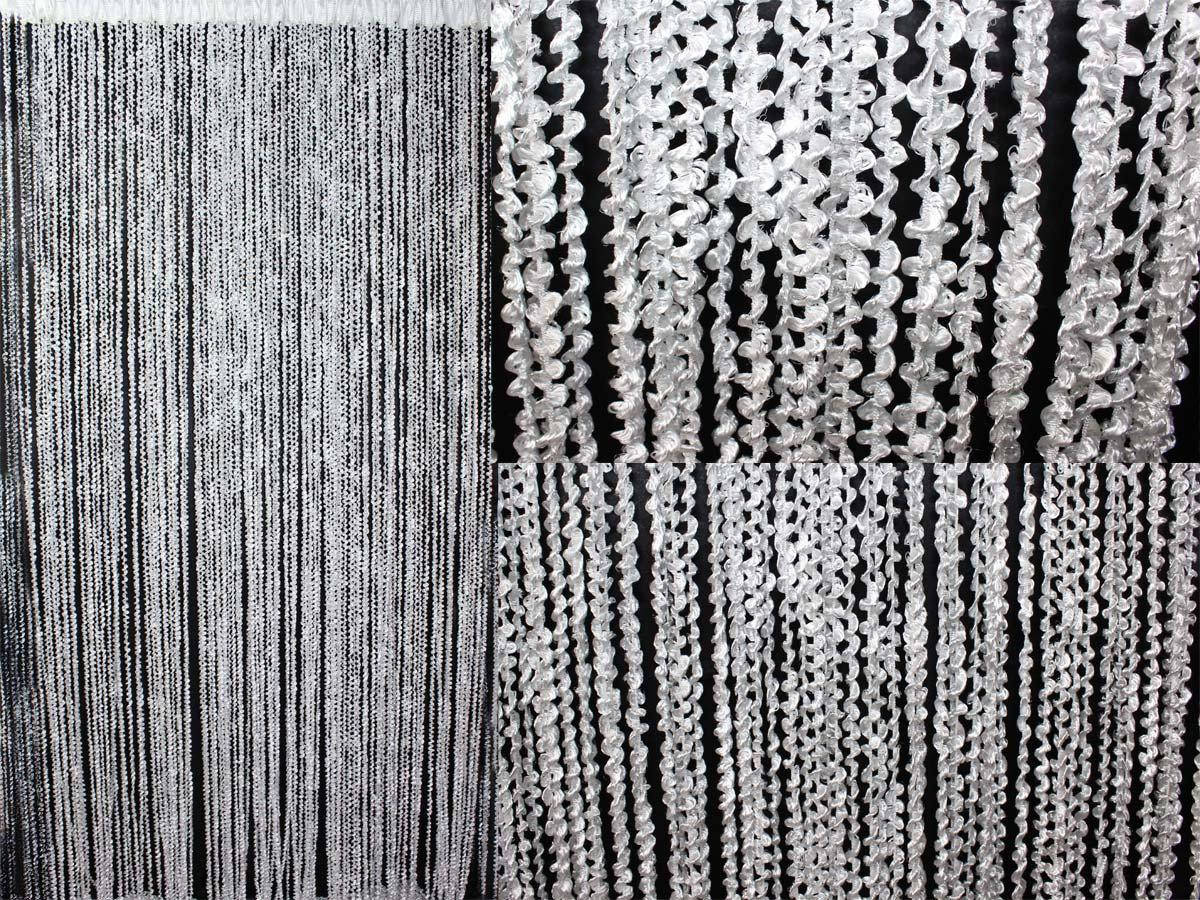 

Шторы нитки кісея "Спіральки", колір білий .Код 048нш