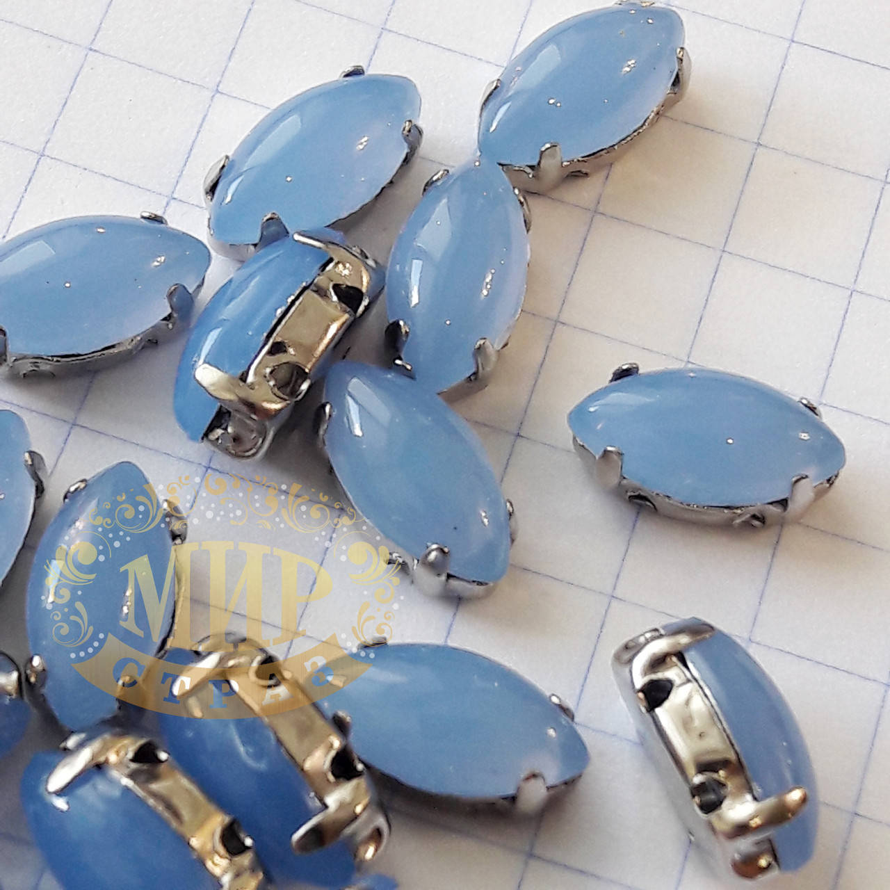 

Cтразы в цапах Лодочка 5x10мм, Candy Blue, 1шт