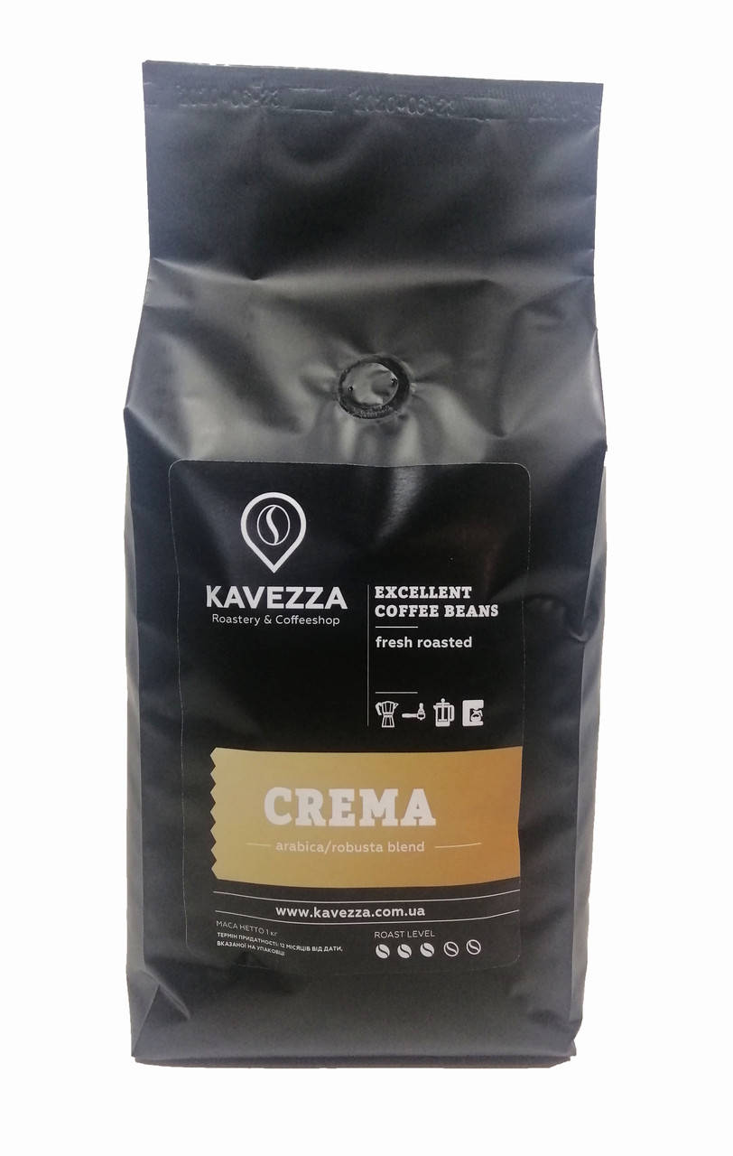 

Кавав зернах CREMA blend, 1 кг (арабіка 30% - робуста 70%)
