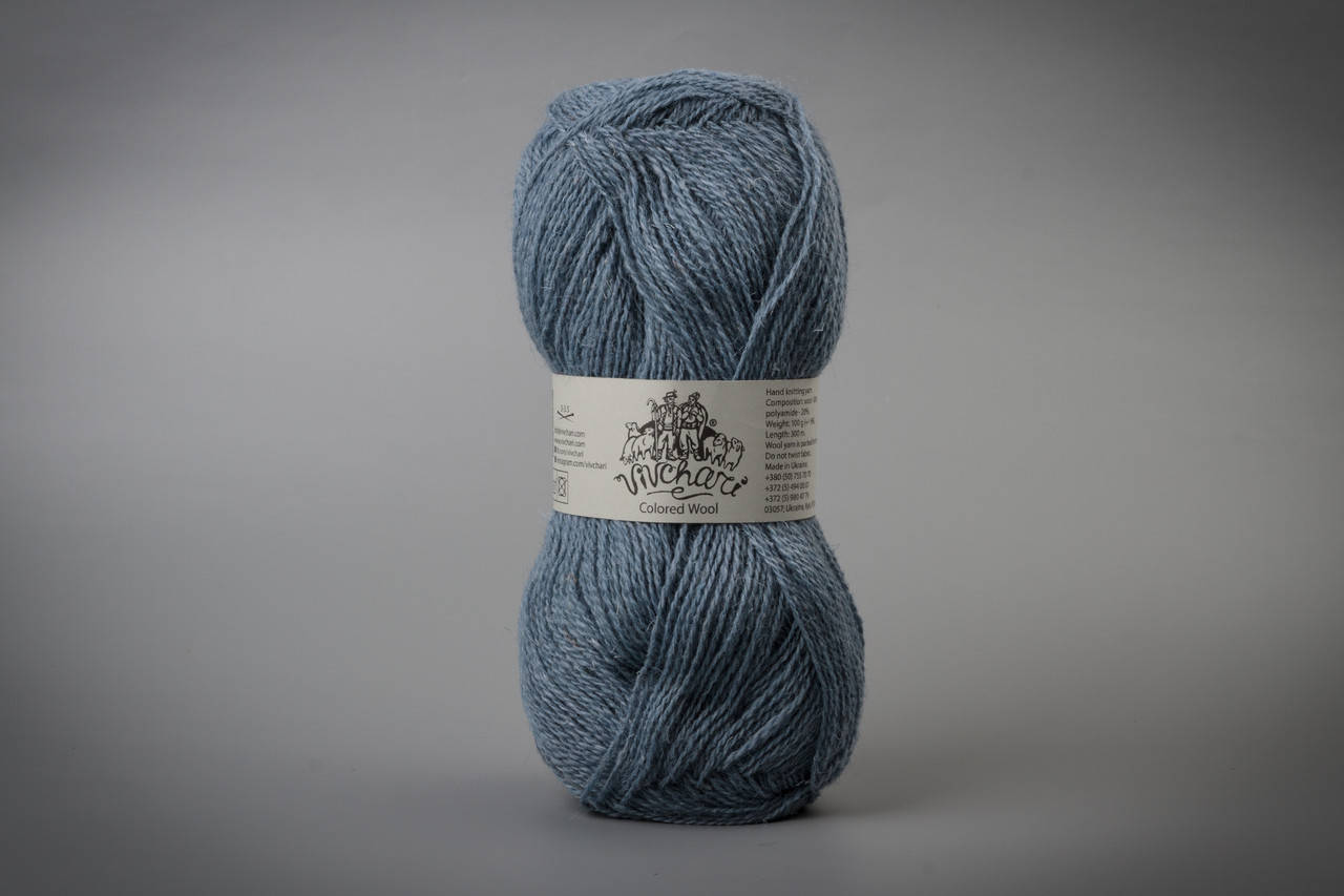 

Пряжа шерстяная Vivchari Colored Wool, Color No.807 серо-голубой
