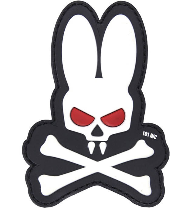 

Шеврон 3D PVC на липучке 101INC SKULL BUNNY "Череп кролика" (17052) (Патч ,Нашивка ,Эмблема), Белый