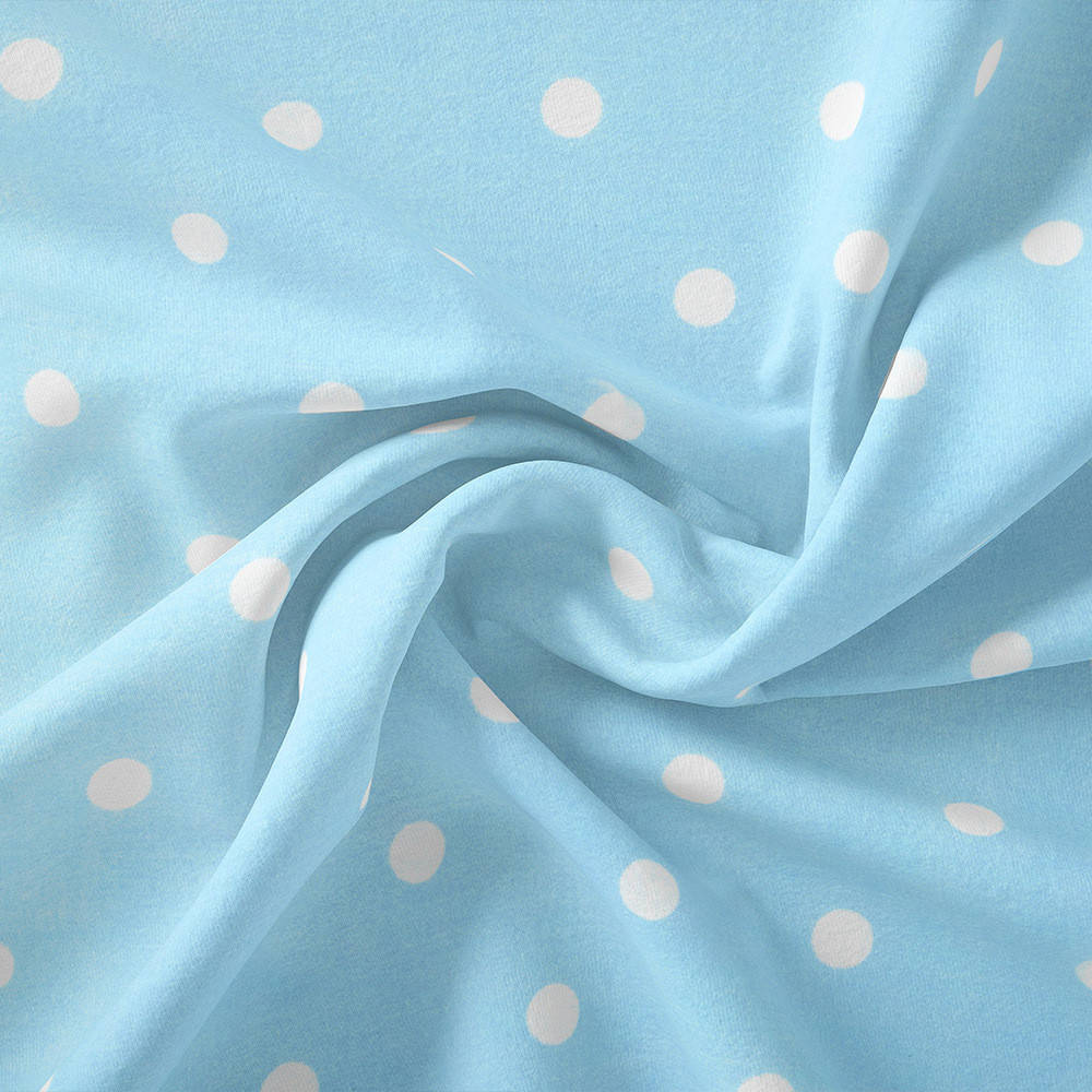 

Ткань штапель горох блакитний, Голубой