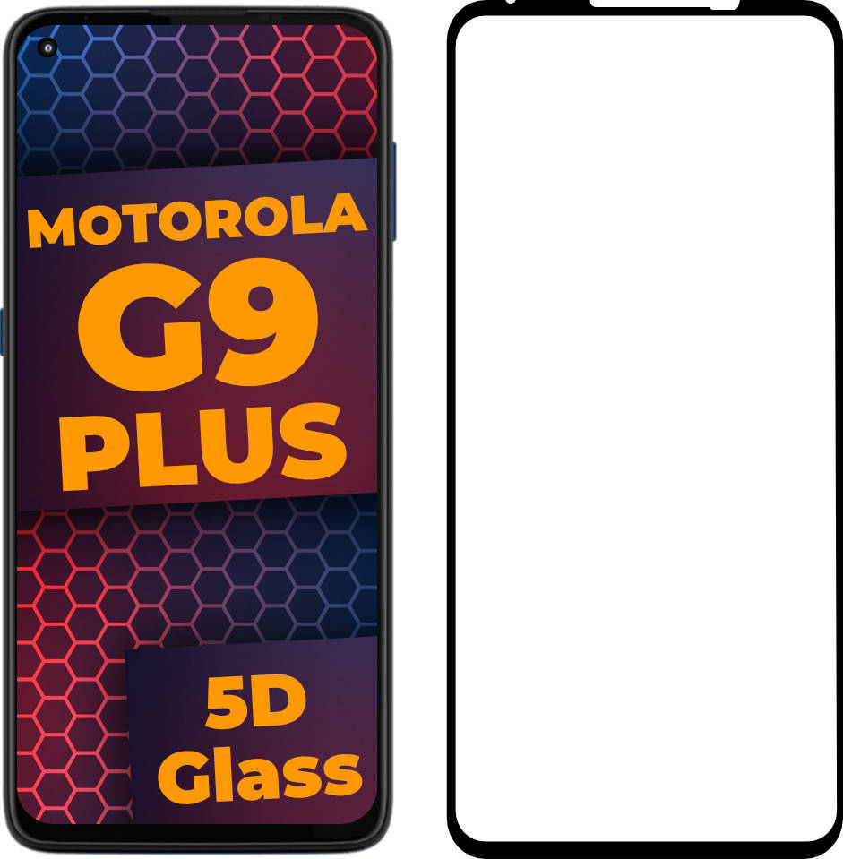 

5D стекло Motorola G9 Plus (Защитное Full Glue) Black, Черный