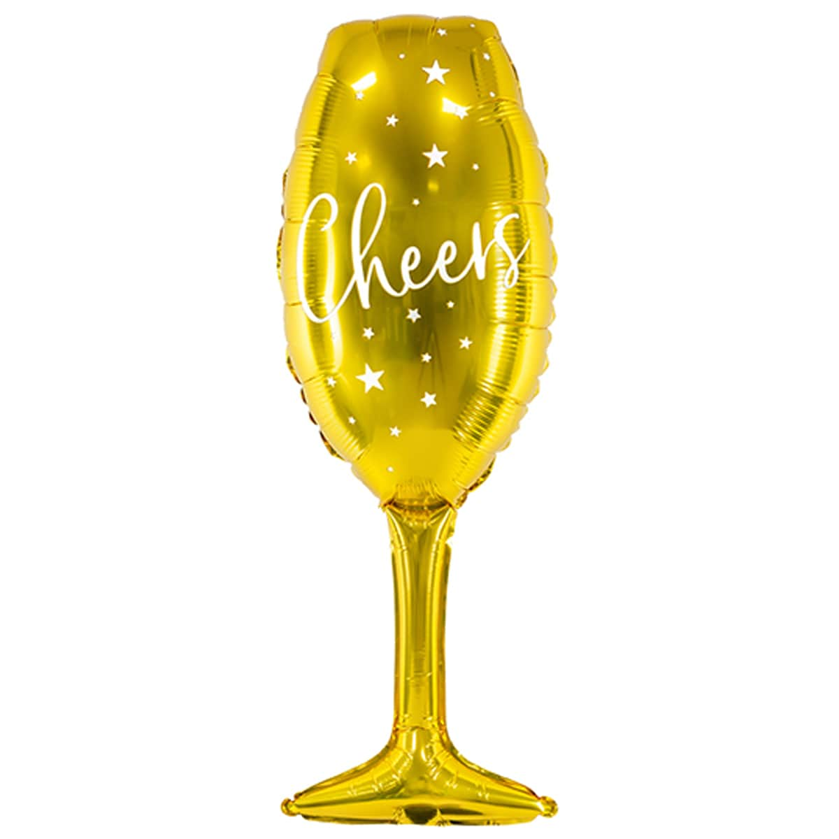 

Фольгированный шарик Party Deco (28х80 см) Бокал Cheers золотой, Разные цвета