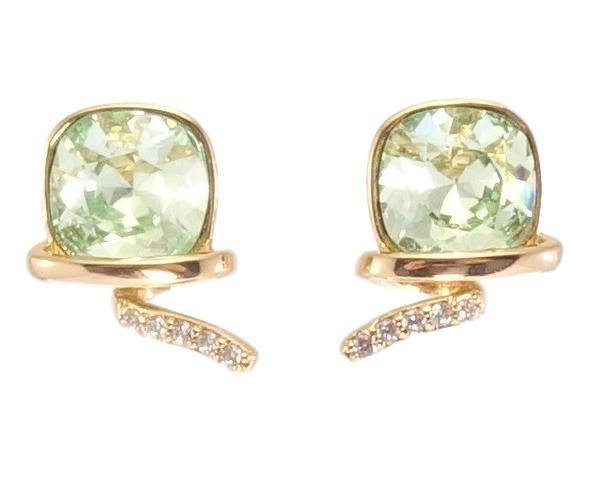 

Серьги Xuping Позолота 18K с кр-ми Swarovski гвоздики (пусеты) "Кристаллы Chrysolite с завитками"