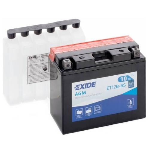 

Мото аккумулятор EXIDE 12 V 10 Ah 160 A (+/-) 150х70х130 мм (YT12B-BS/ ET12B-BS)