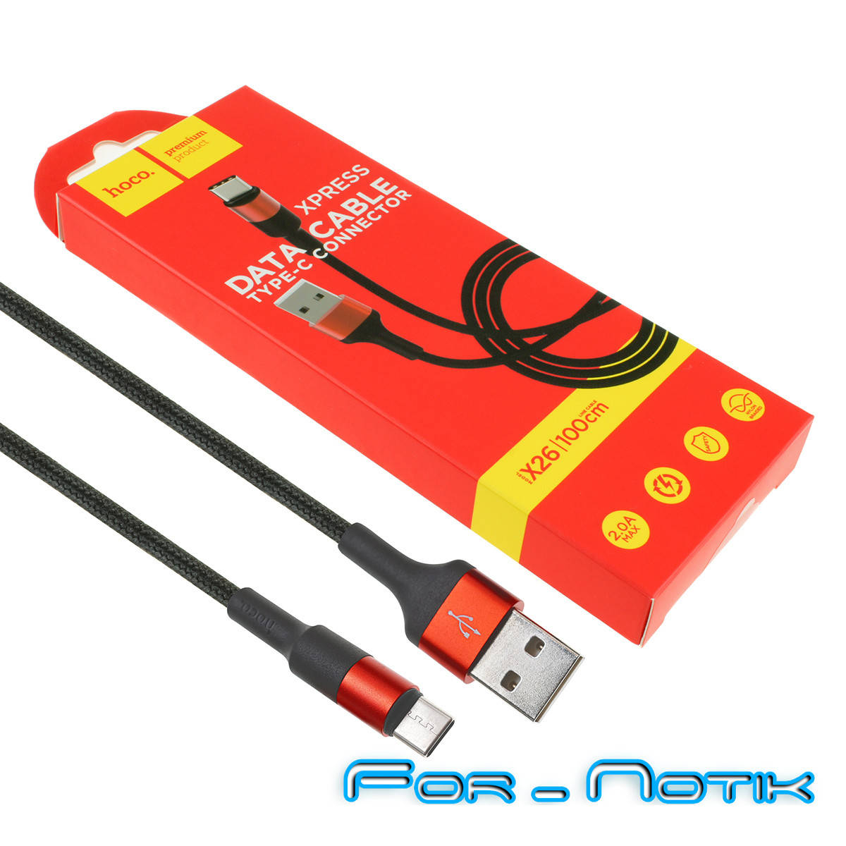 

Кабель HOCO X26 XPress для Type-C , black/red