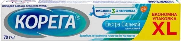 

Крем Корега (Corega) для фиксации зубных протезов Экстра сильный 70г