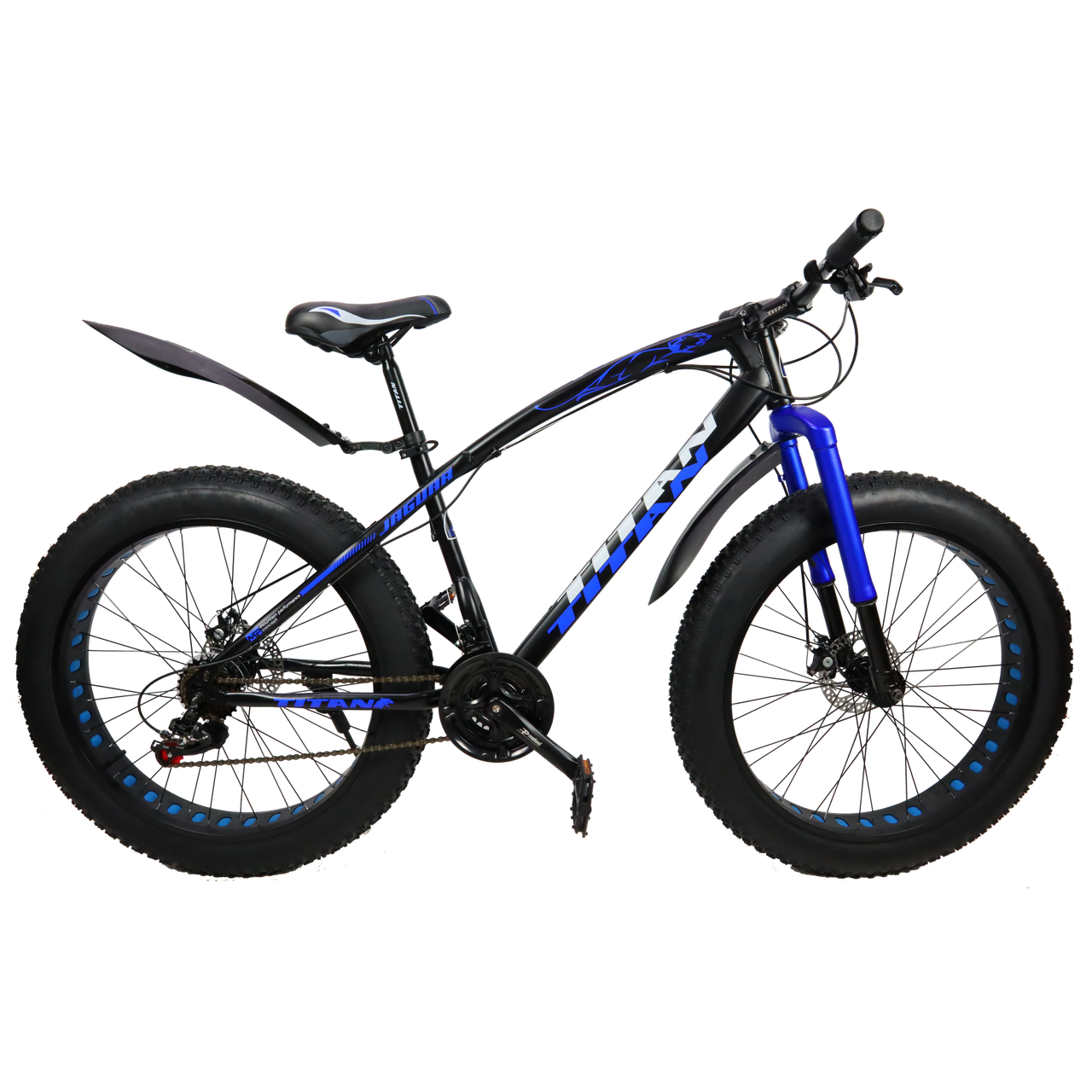 

Велосипед фэтбайк Titan Jaguar alloy 26" рама 17,5" (fatbike) внедорожник (2021), Черный
