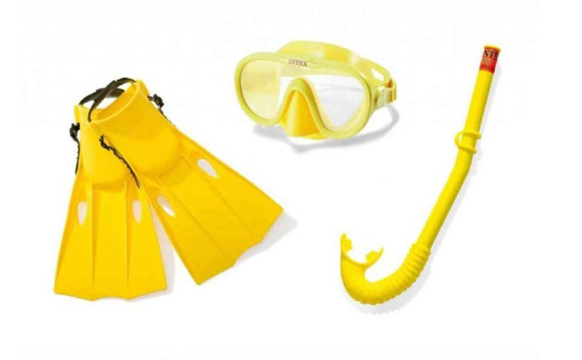 

Набор для плавания детский, маска, трубка и ласты, Intex 55655, для детей от 8 лет, Пакет малюка, Ласты с