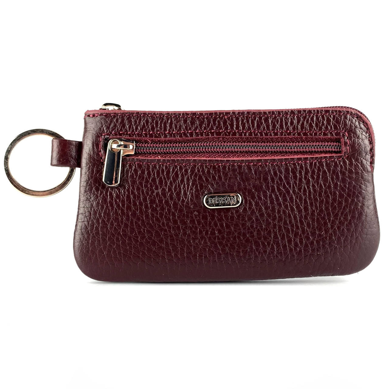 

Ключница карманная натуральная кожа Desisan 206-339 из натуральной кожи бордовая, Бордовый