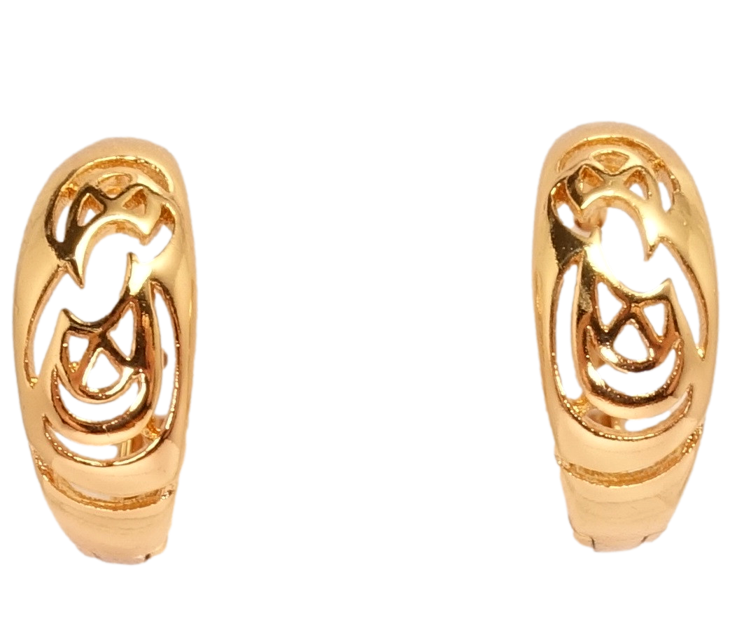 

Серьги Xuping Позолота 18K колечки "Фантазийный резной узор"