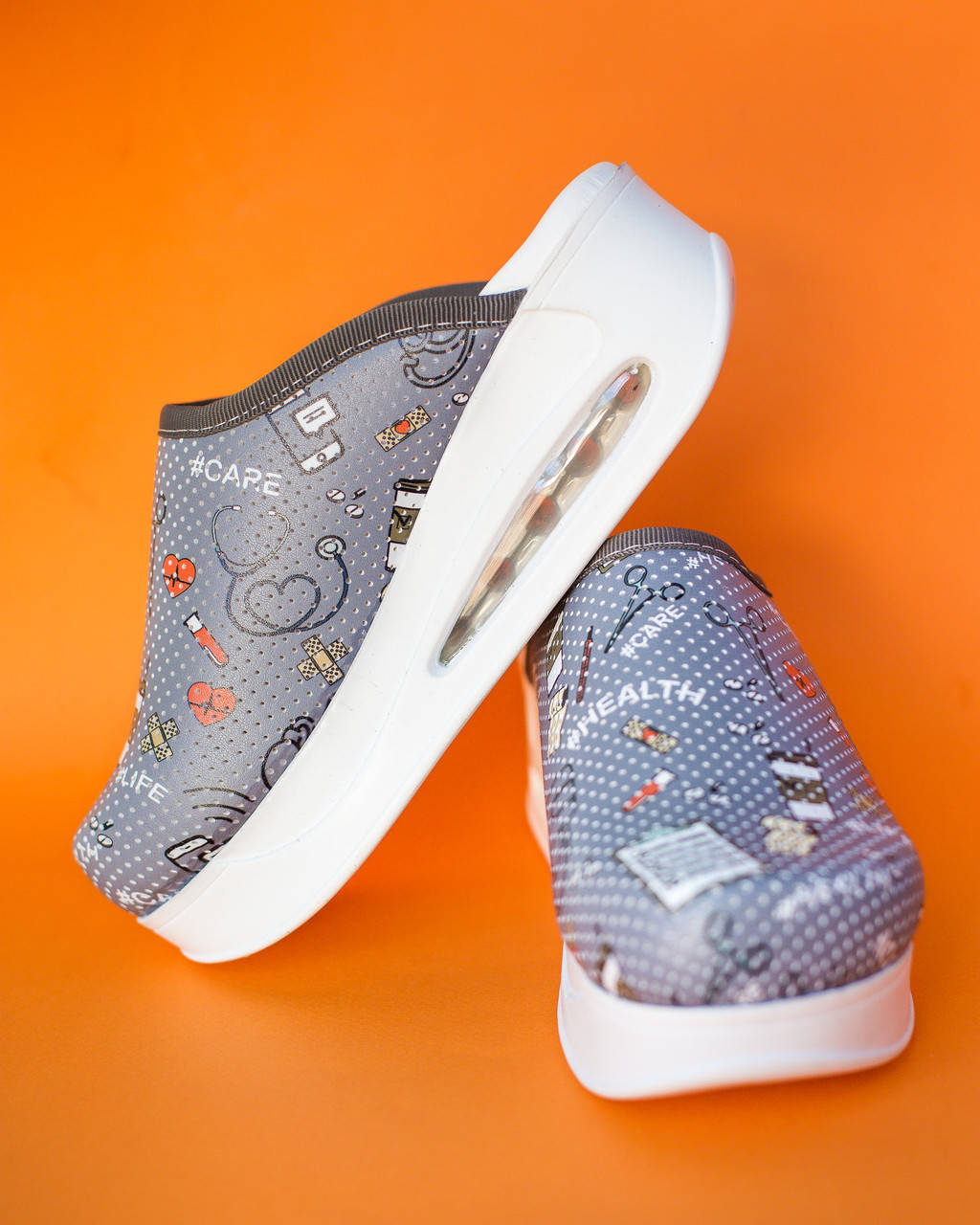 

Медицинская обувь сабо "Health gray" c подошвой AirMax, Серый