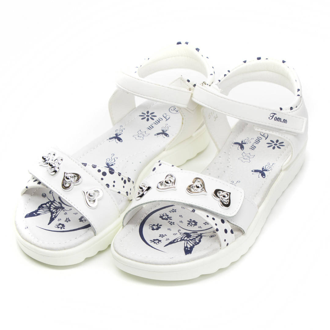 

Босоножки Tom.m для девочек открытые белые (р.34), Белый