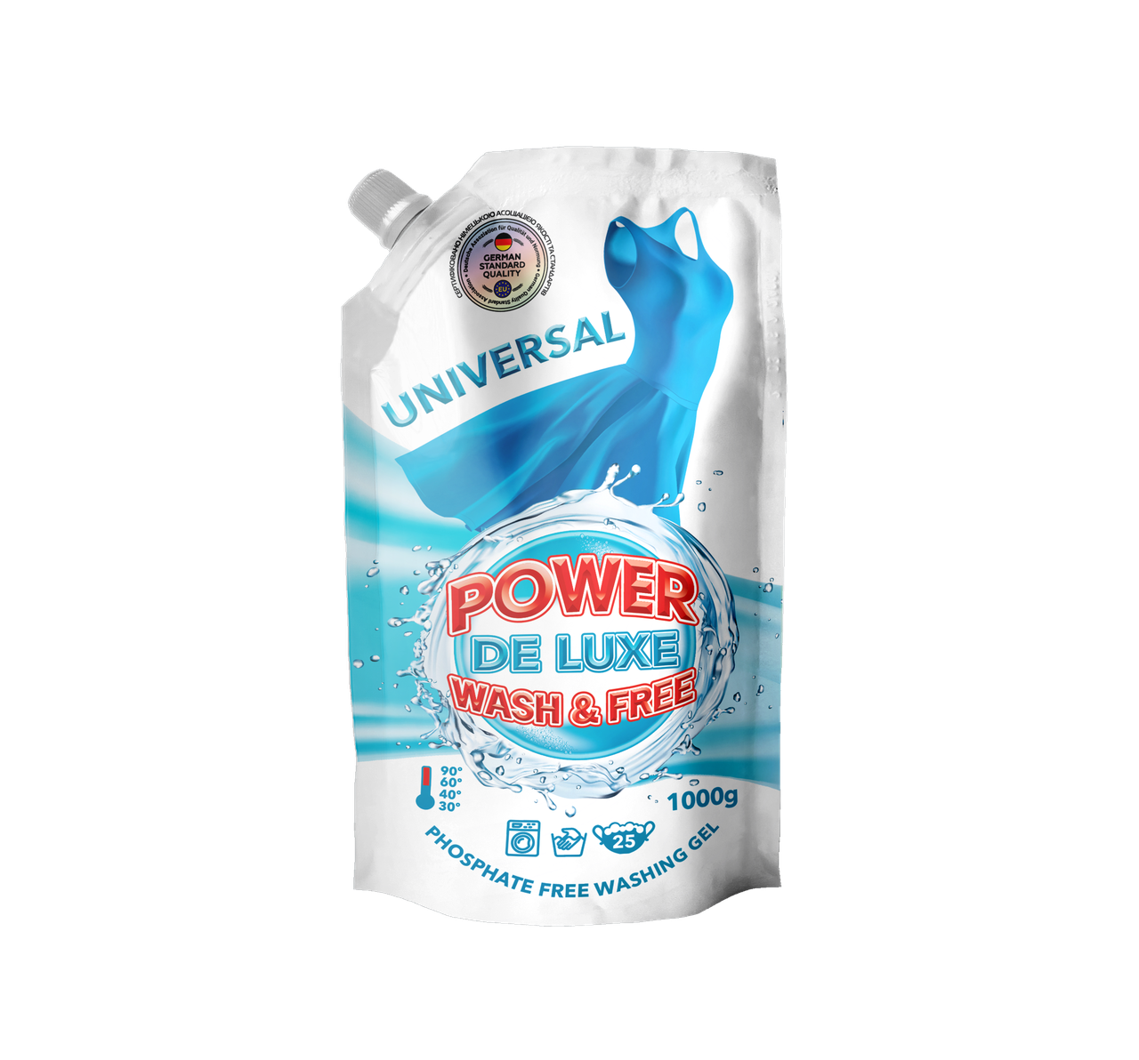 

Гель для стирки универсальный POWER DE LUXE, 1000 мл