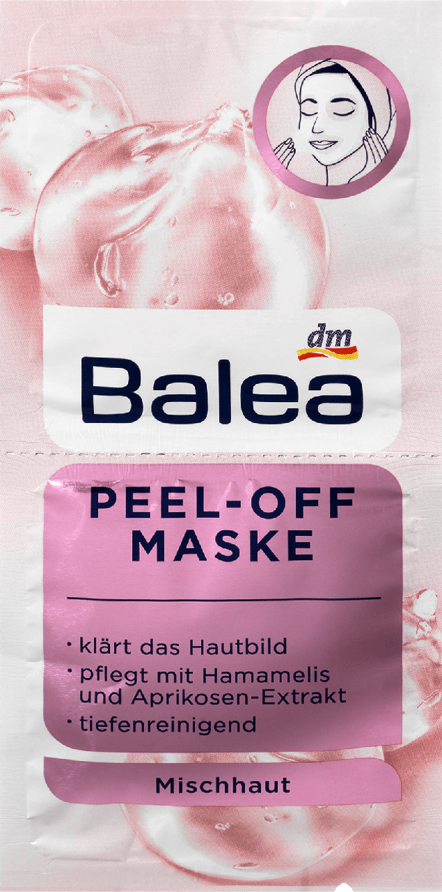 

Очищающая маска для лица Balea Peel-Off Maske, 2st. х 8 ml.