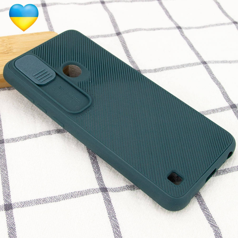 

Чехол бампер зеленый со шторкой для TECNO POP 4 Pro / Чехол на техно спакр поп 4 про, Зелёный