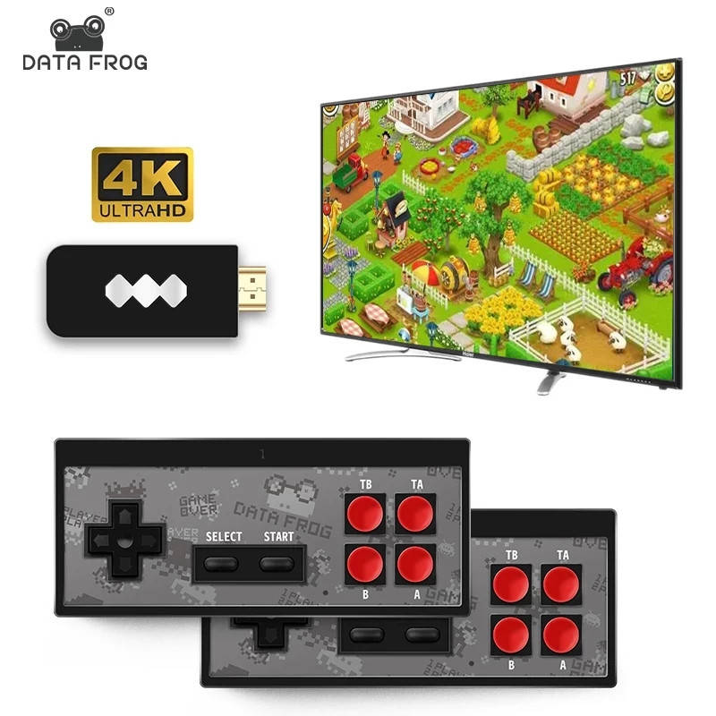 

Приставка HDMI Dendy 8 Bit Data Frog Y2S Pro, Беспроводная, в комлекте 1500 игр
