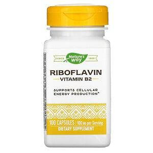 

Рибофлавин, витамин B2, Riboflavin Vitamin B2, Nature's Way, 100 мг, 100 капсул
