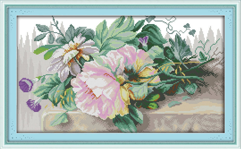 

Набор для вышивания крестом с печатью на ткани NKF Букет цветов Н741 14ст