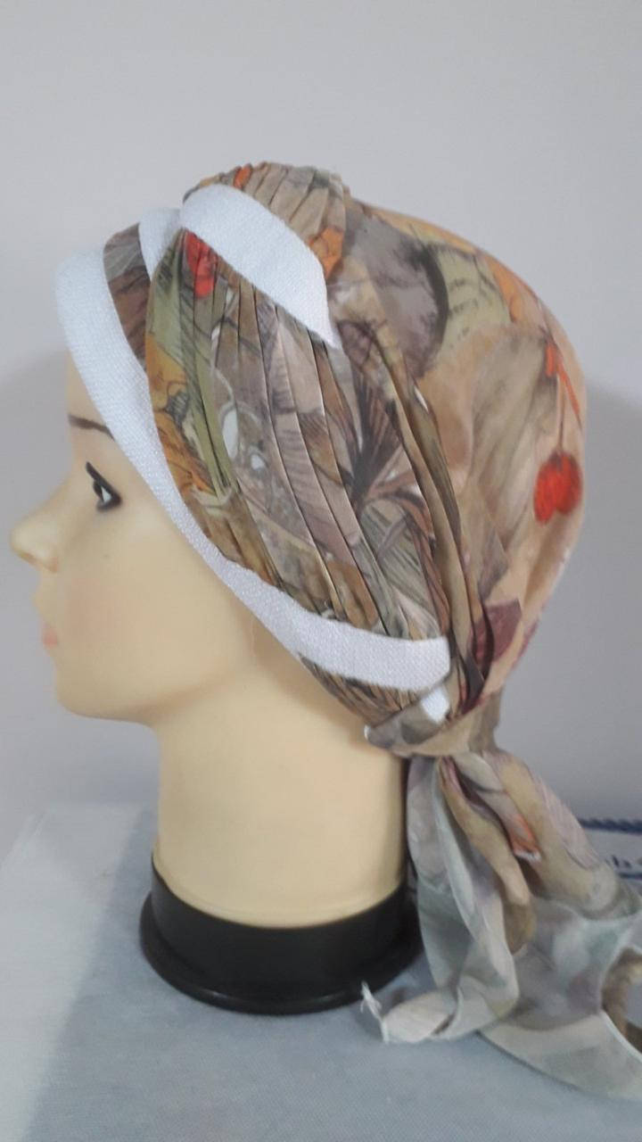 

Летняя женская шапка-косынка-тюрбан с драпировкой, Коричневый