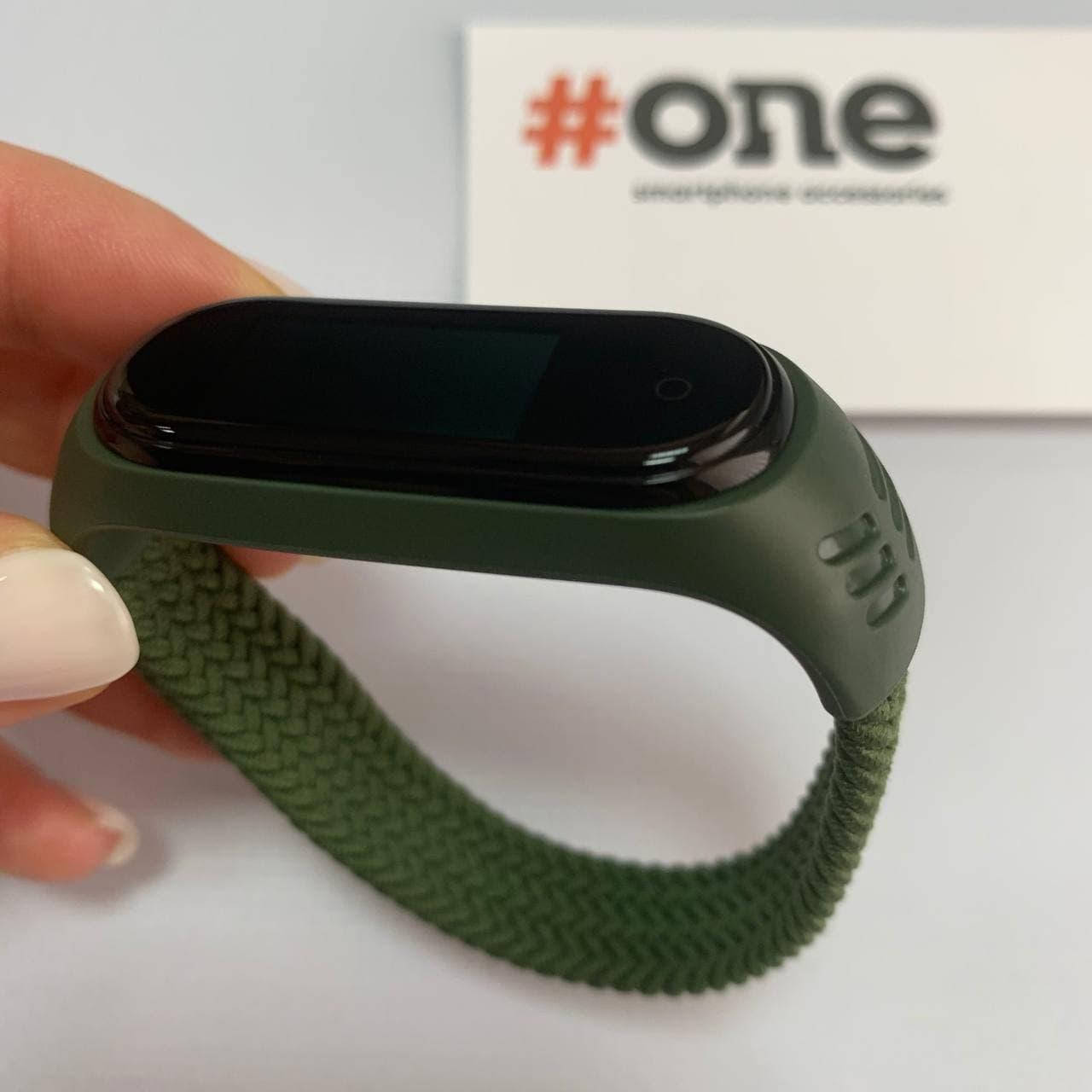 

Тканевый монобраслет для Xiaomi Mi Band 3 / 4 170mm ремешок на сяоми ми бенд 3 / 4 темно зеленый BRD