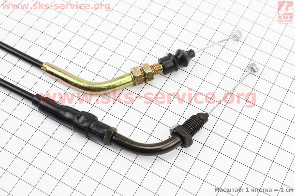 

C03 Трос газа 4Т-150сс (крепление верхнее с резьбой) (трос 211см; кожух 200см)