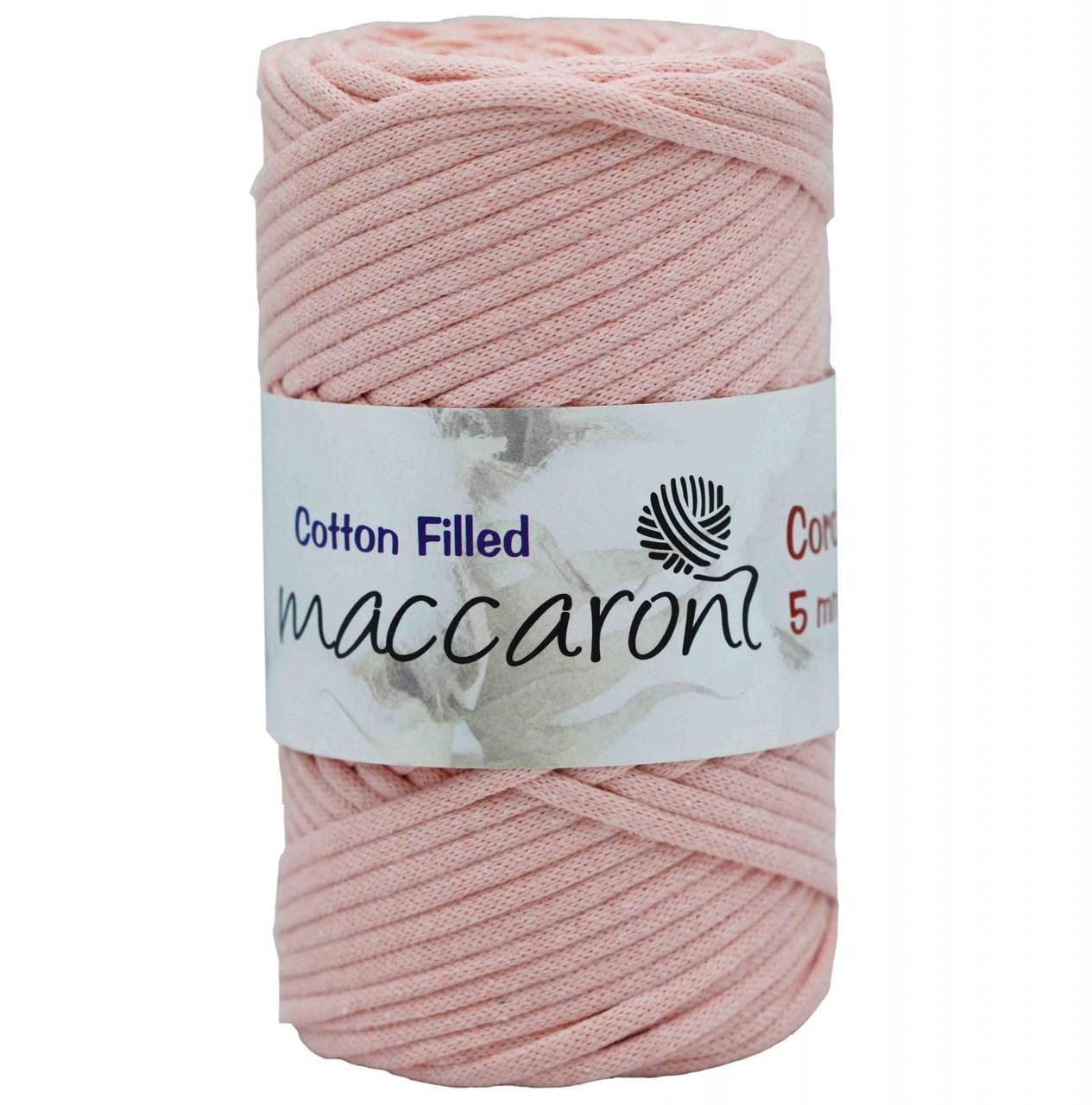 

Хлопковый шнур Cotton Filled Maccaroni с сердечником 5 mm ,нежно розовый