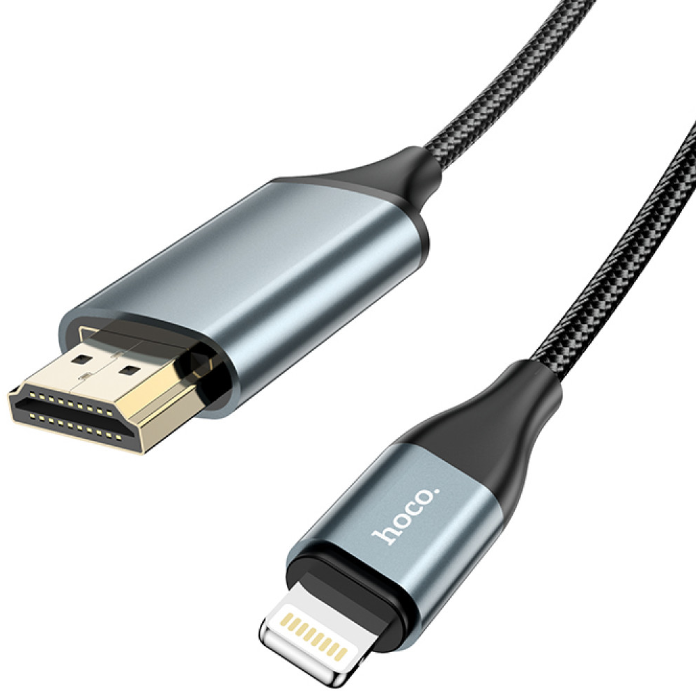 

Кабель переходник Lightning to HDMI Hoco UA15 |1080p| Черный