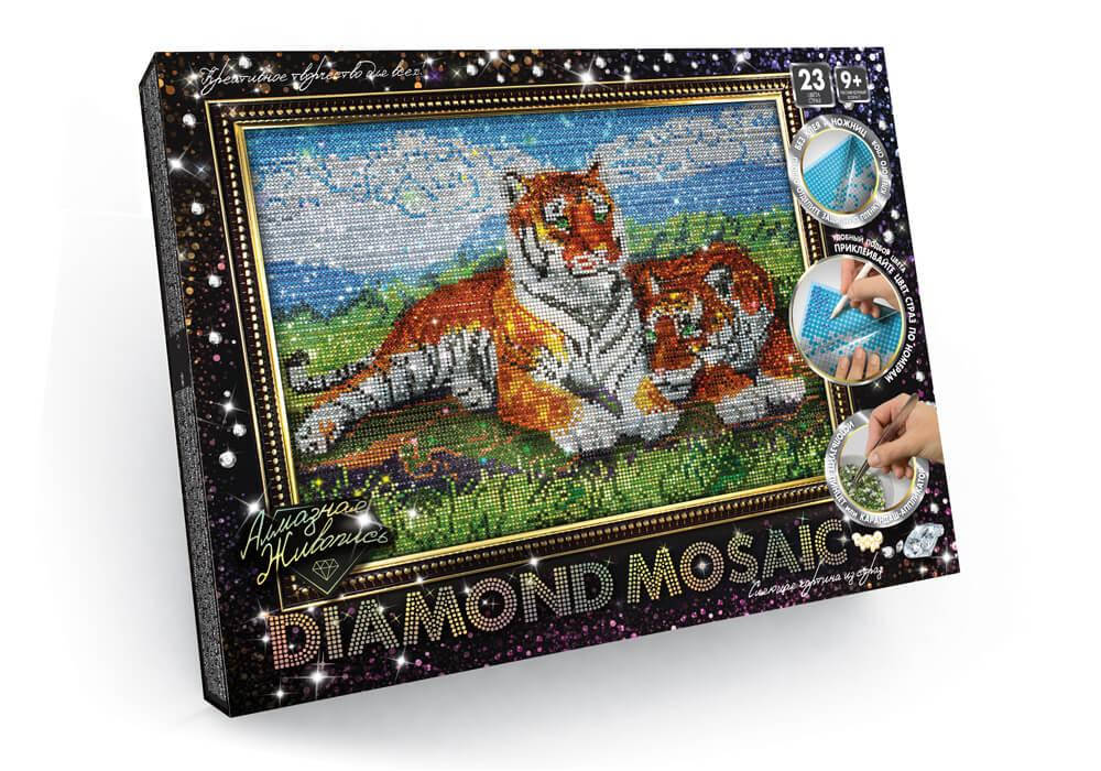 

Набор для творчества Алмазная живопись Тигры Diamond mosaic, DM-01-07