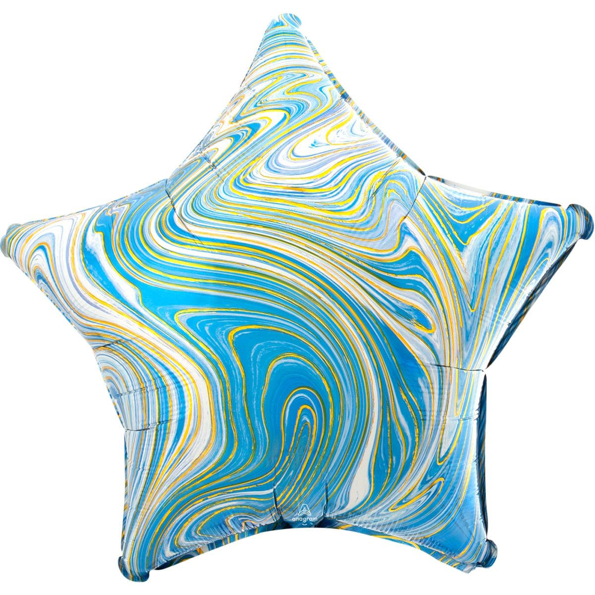 

Фольгированный шарик Anagram 18" (45 см) Звезда агат голубой blue marble, Розовый