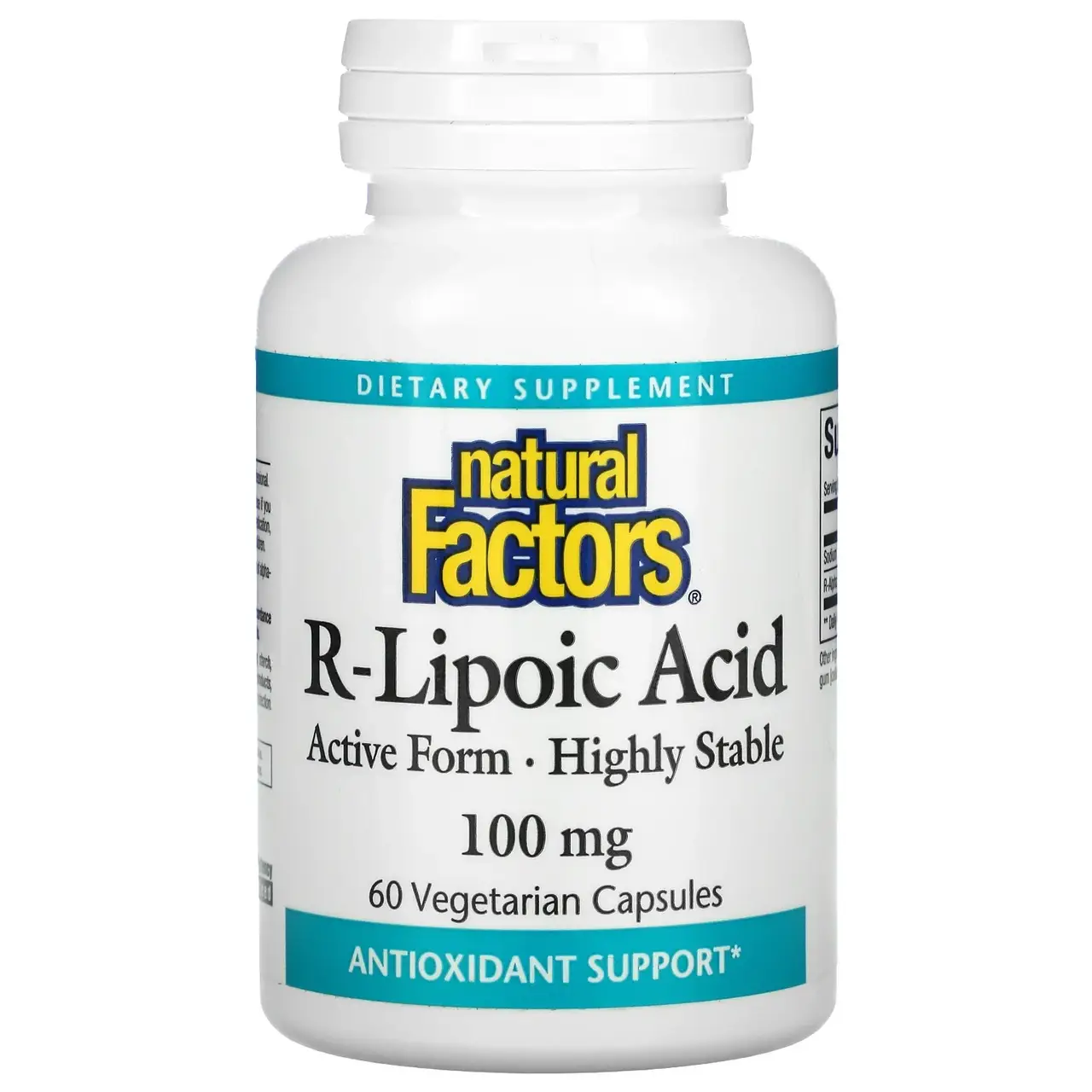 

Natural Factors, R-липоевая кислота+, 100 мг, 60 вегетарианских капсул купить